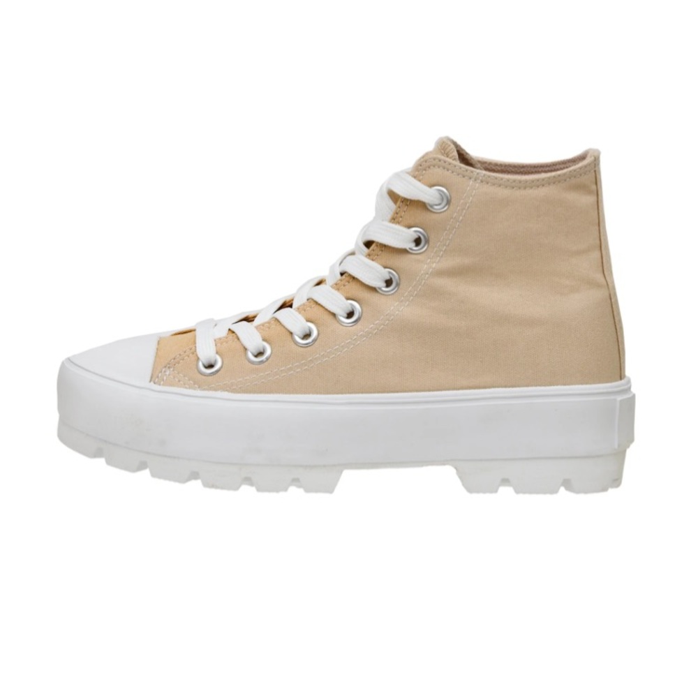 Sincerely Jules VESPA Womens High Top Lug Sole Platform Sneaker Natural Size 9